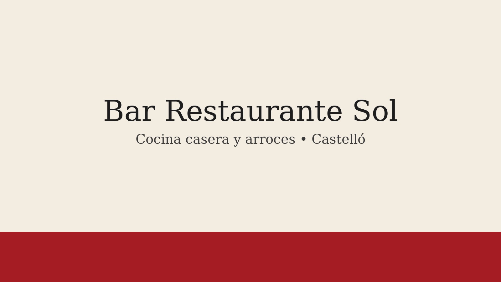 Bar Restaurante Sol en Castelló